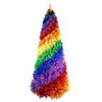 5ft Rainbow Spiral Christmas Tree with Spiral Rainbow Design - Multicolor