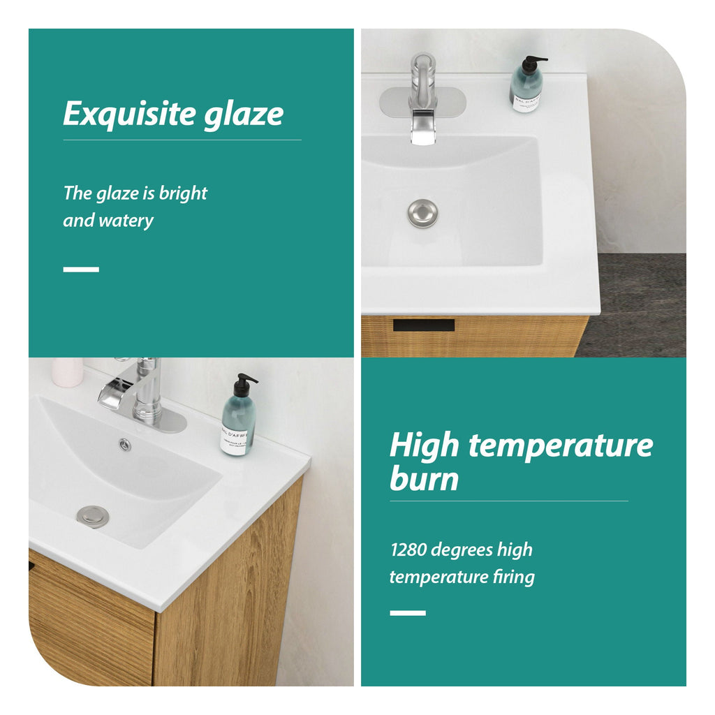 Premium Rectangular Vanity Top with Single Faucet Hole and Overflow - White