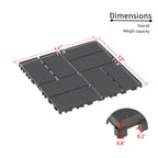 Interlocking Deck Tiles 44 Pack with Easy Installation - Dark Brown or Dark Gray