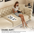 3-In-1 Convertible Sleeper Sofa Set with Deep Seat & Movable Ottoman - White, Beige, Gray