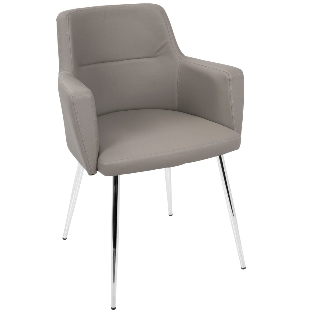Contemporary Dining Chair Set of 2 with Padded Upholstery - Gray or Dark Gray