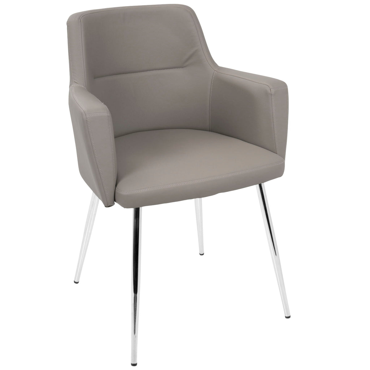 Contemporary Dining Chair Set of 2 with Padded Upholstery - Gray or Dark Gray