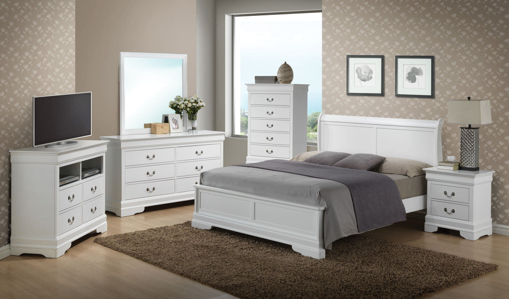 Sleigh Bed with Low Footboard - Real Wood Veneers, Multiple Colors