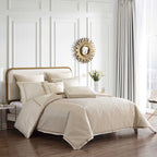 Rings 7 PC Reversible Matte Satin Comforter Set with Circle Quilting - Matte Satin