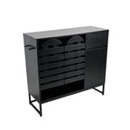 Buffet Cabinet with Storage and Woven Doors