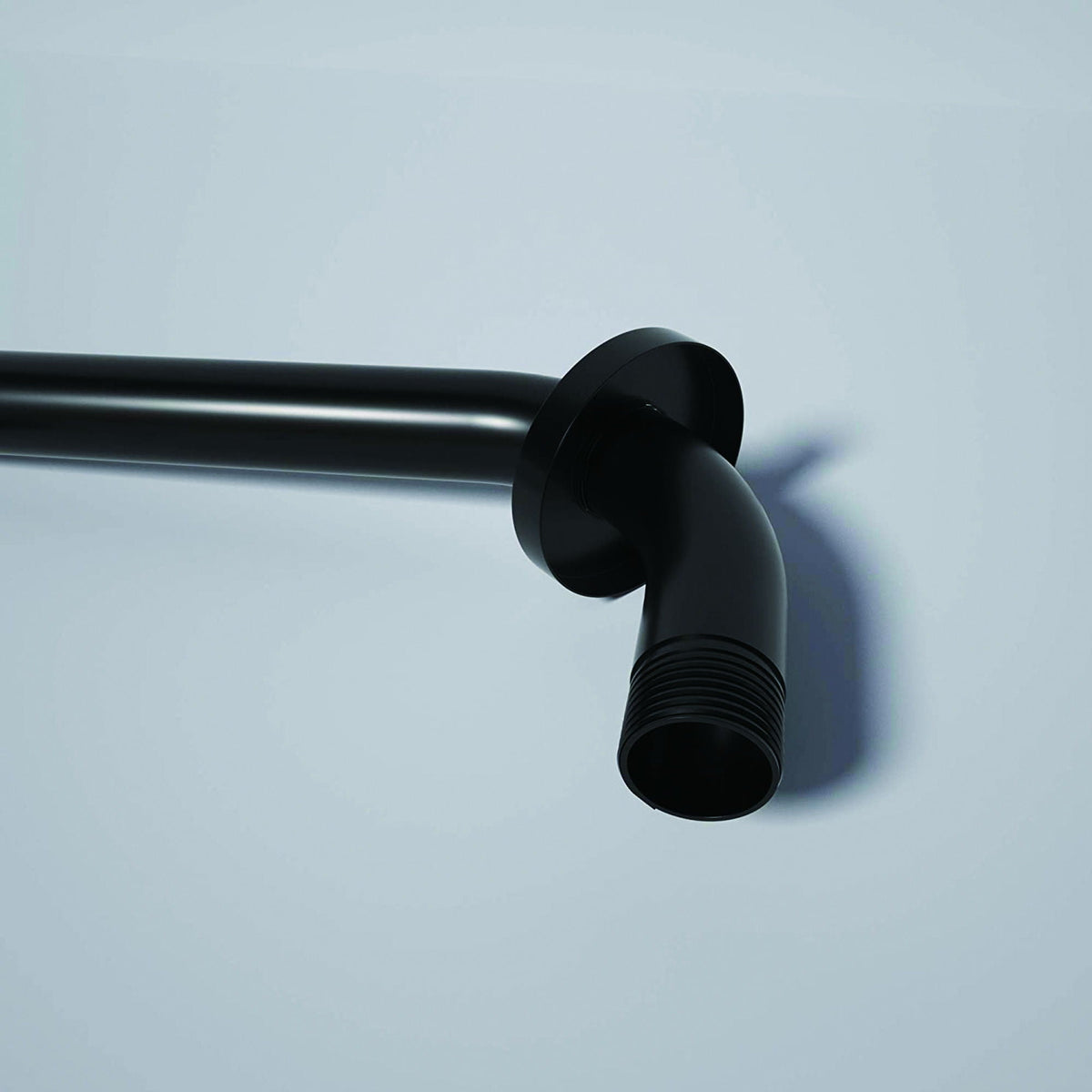 16" Shower Arm with Flange - Stainless Steel, Rust Resistant Design - Matte Black