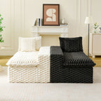 Luxury Multifunctional Sofa for Living Room with Adjustable Layout - Black, Dark Green, White, Pink