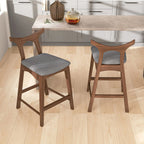 Upholstered Square Bar Chair Set with Solid Wood Frame - Dark Gray or Black