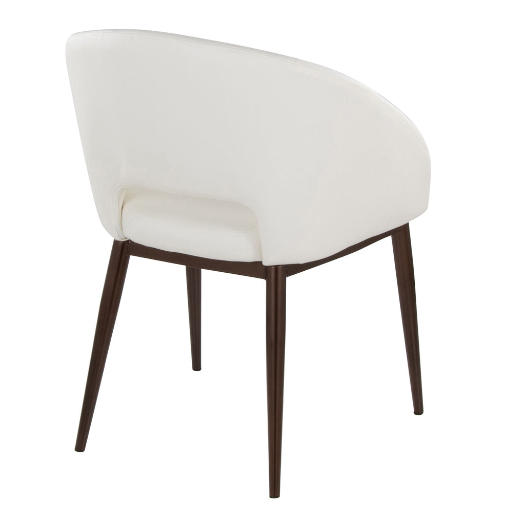 Contemporary Arm Chair with Cut-Out Backrest - White or Beige