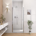 Semi-Frameless Pivot Shower Door with Magnetic Soft-Close - Chrome