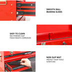20-Inch Steel Tool Box with Drawers – Portable Storage, Red