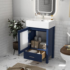 Bathroom Vanity with Ceramic Sink and Ample Storage - Blue, Green, or Black