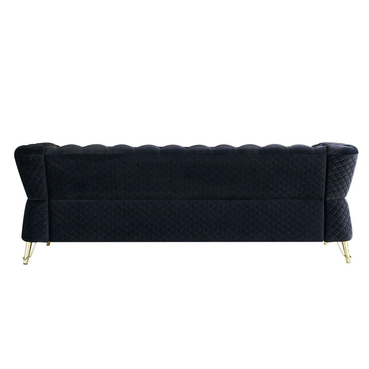 Modern Tufted Sofa with Metal Frame - Beige or Black