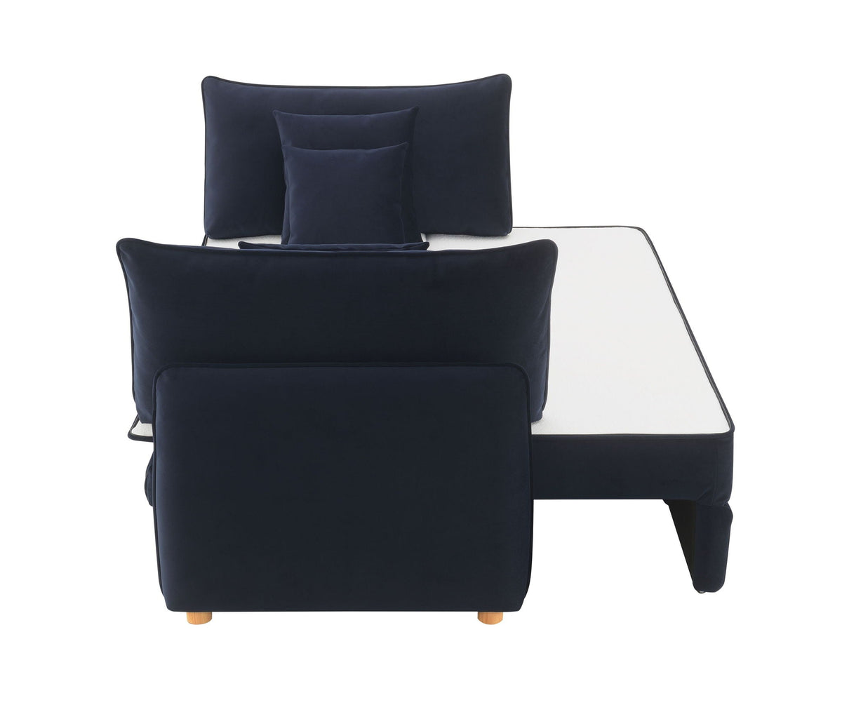 Irina Pull-Out Sleeper Sofa with Storage and Removable Cushions - Dark Gray or Blue