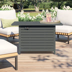 Outdoor Fire Pit Table With Lid and Fuel Versatility - Black or Dark Gray