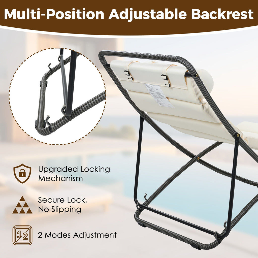 Outdoor Folding Chair Set with Adjustable Backrest – Black or Yellow
