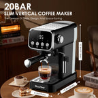 20BAR Slim Vertical Espresso Machine with Professional Pump - Stainless Steel