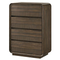 Mid-Century Modern Wood Accent Chest with Rounded Edges - Brown