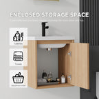 20 Inch Floating Bathroom Vanity with Soft-Close Door and Ceramic Sink - Multiple Colors