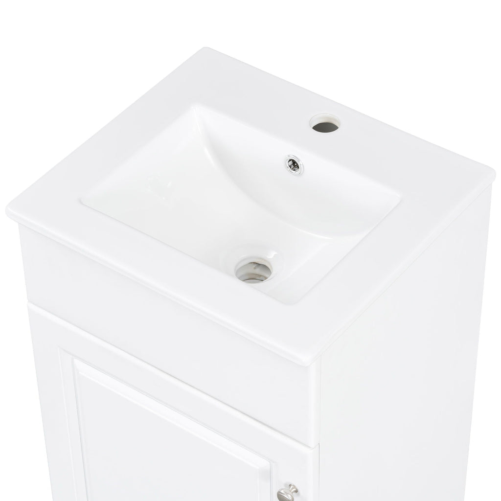 Bathroom Vanity with Sink and Adjustable Shelf - Multiple Colors