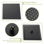 Dual Shower Head System with Rough-In Valve - Black or Pearl Silver