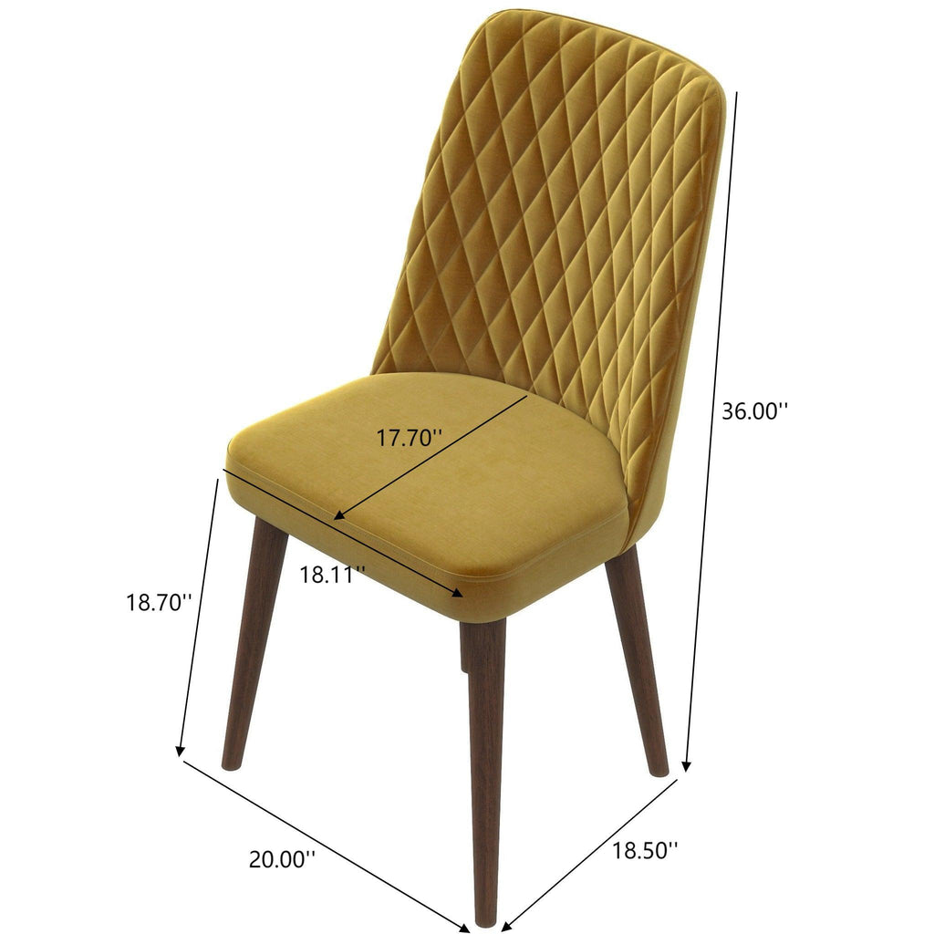 Mid-Century Modern Dining Chair Set of 2 with Upholstered Seat - Multiple Colors