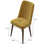 Mid-Century Modern Dining Chair Set of 2 with Upholstered Seat - Multiple Colors