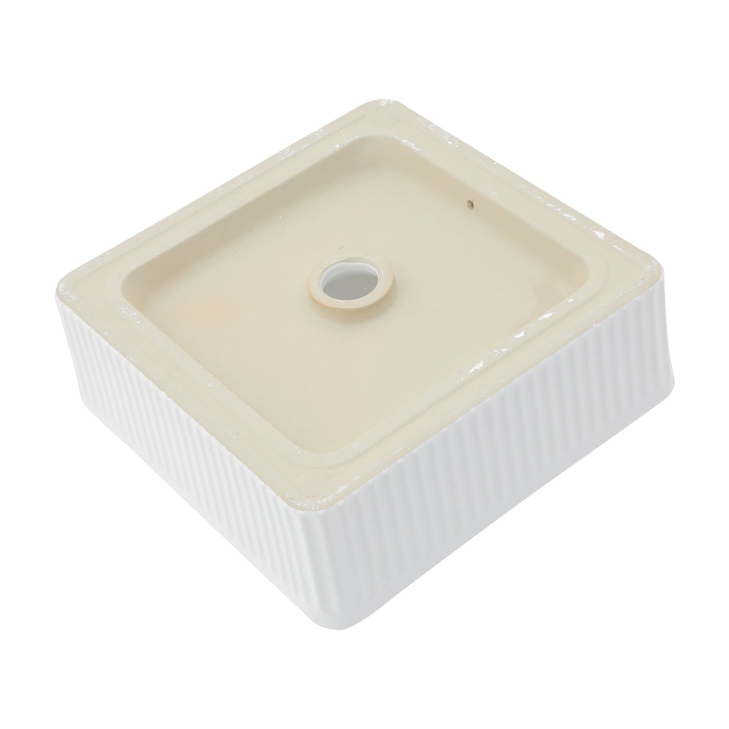 Modern Ceramic Vessel Bathroom Sink with Stain Resistance - White