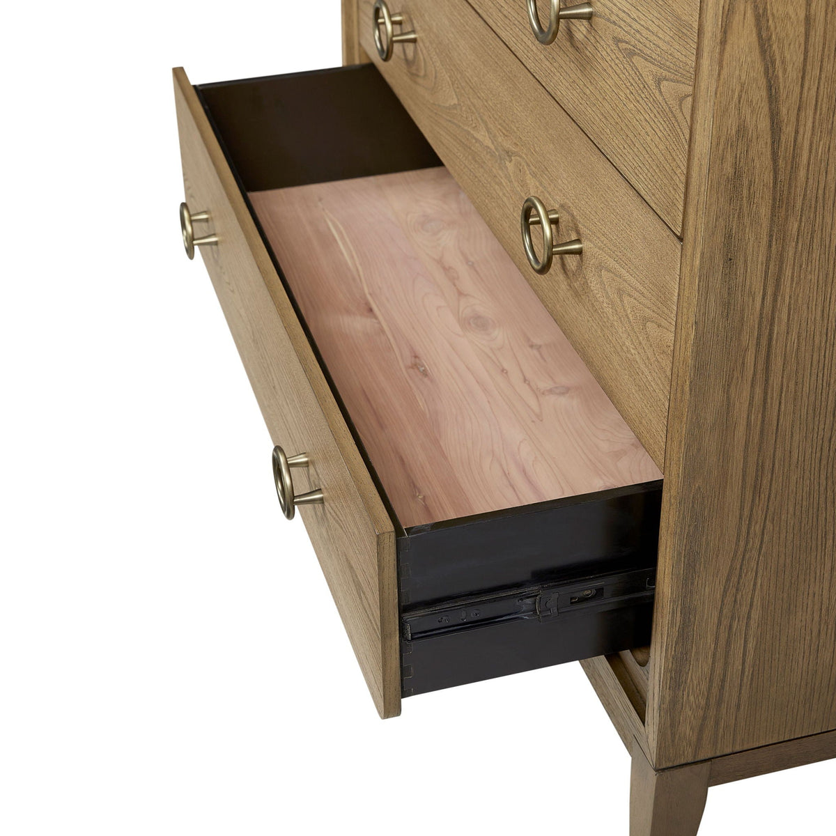 5 Drawer Chest Ample Storage with Cedar & Felt-Lined Drawers - Black or Light Brown