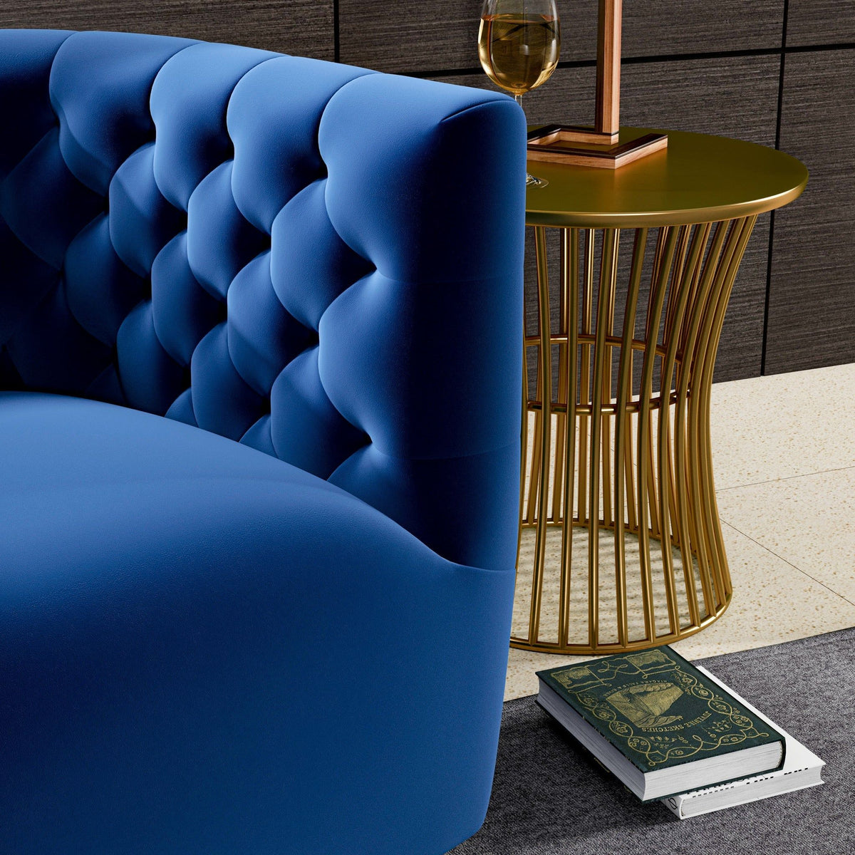 Ergonomic Design Swivel Chair with Tufted Accent - Multiple Colors