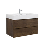 Alice Wall-Mounted Bathroom Vanity with Integrated Sink - Black or White