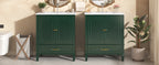 60" Double Sink Bathroom Vanity with Ample Storage - Green