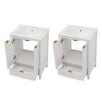 Modern Bathroom Vanity with Sink Combo – Compact Storage - Dark Brown or White