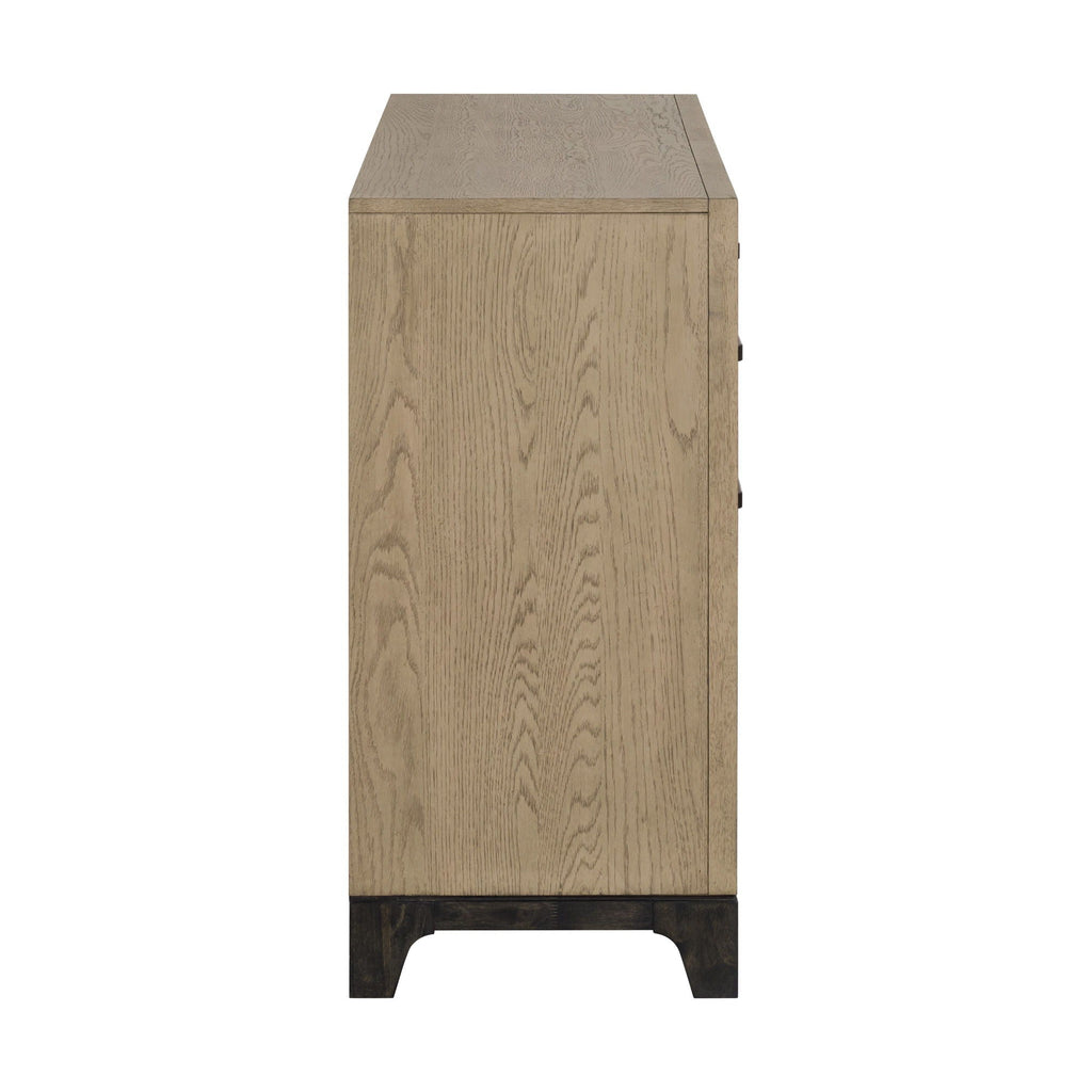 8 Drawer Dresser with Metal Pulls - Brown