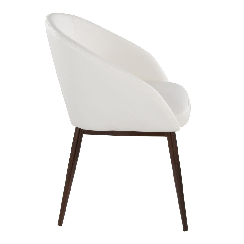 Contemporary Arm Chair with Cut-Out Backrest - White or Beige