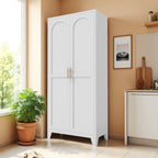 Shapely Doors Metal Storage Cabinet with Adjustable Shelves - White, Black, or Beige