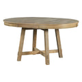 Gia Round Extendable Dining Table with 16" Leaf Wood - Light Brown or Dark Brown