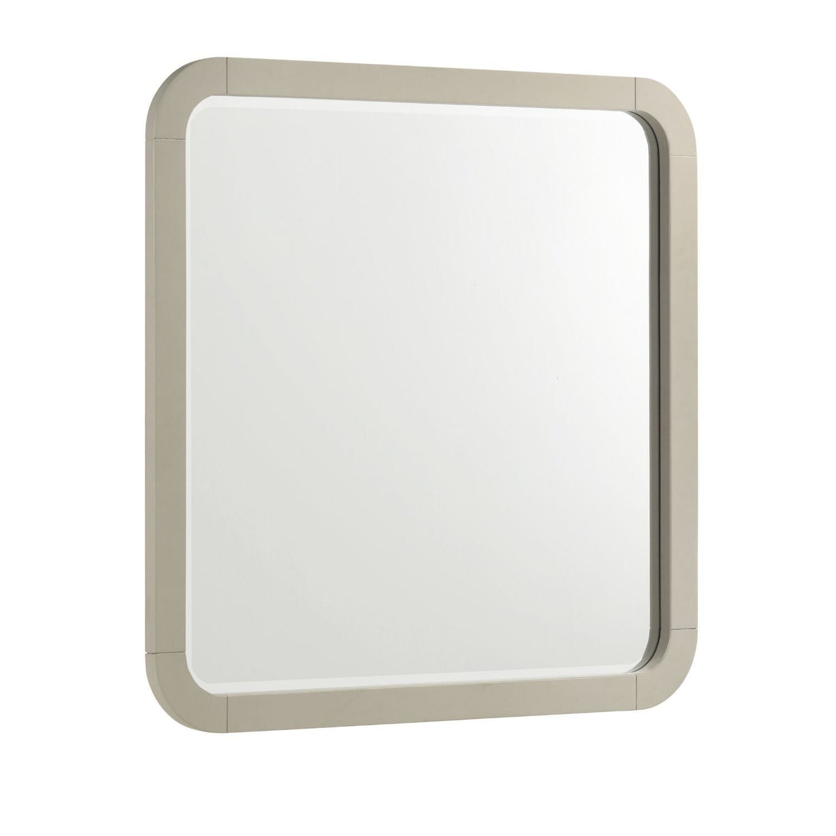 Beige Rectangular Mirror with Rounded Corners - Modern Minimalist