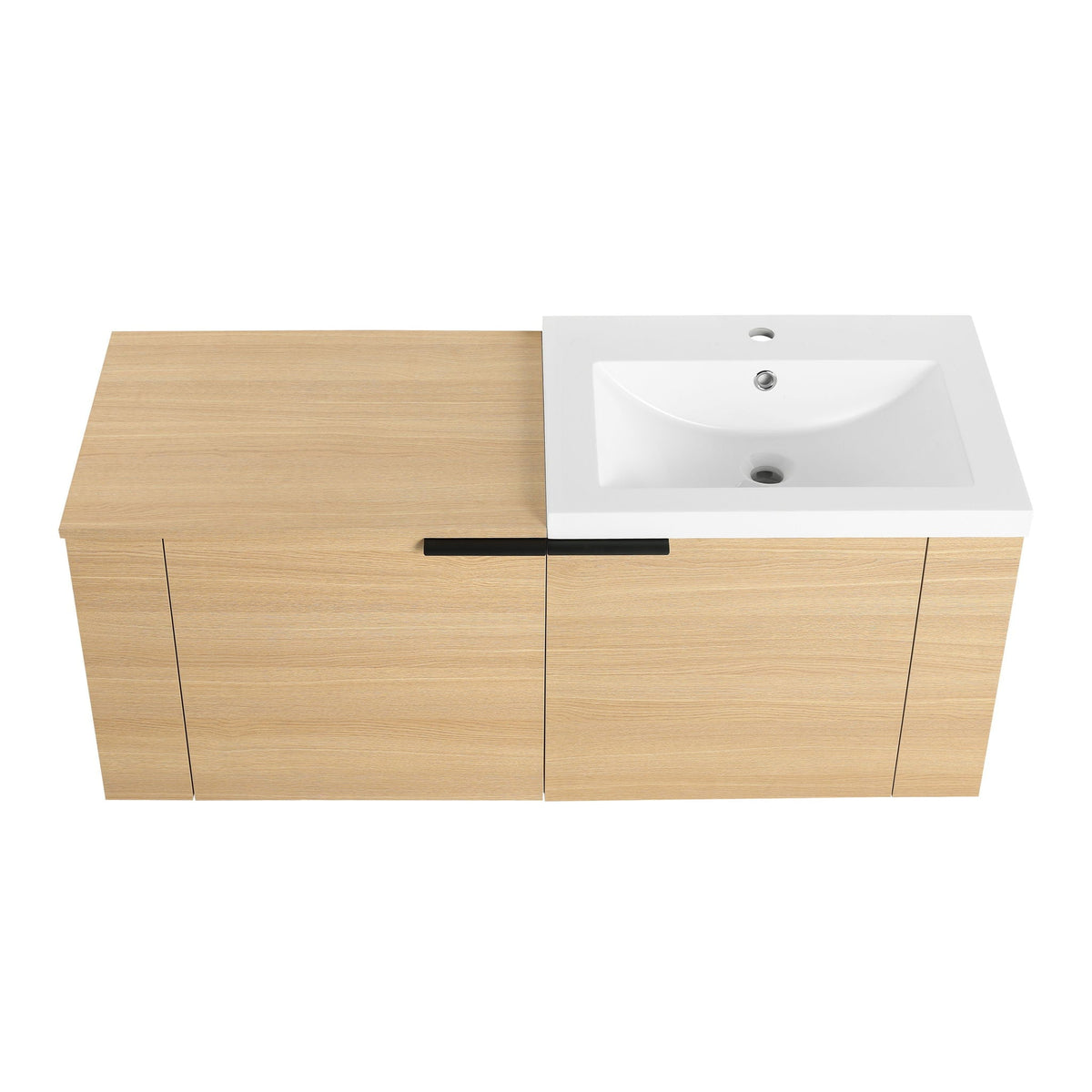 Modern Bathroom Vanity Sink Combo With Spacious Storage - White or Light Brown