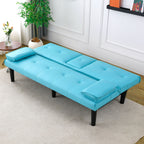 Foldable Sofa Bed with Cup Holder and Solid Wood Frame - Multiple Colors