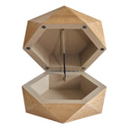 Retro Style Polygon Flip Top Coffee Table with Hidden Storage - Natural