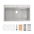 Stainless Steel Kitchen Sink with Single Bowl - Brushed