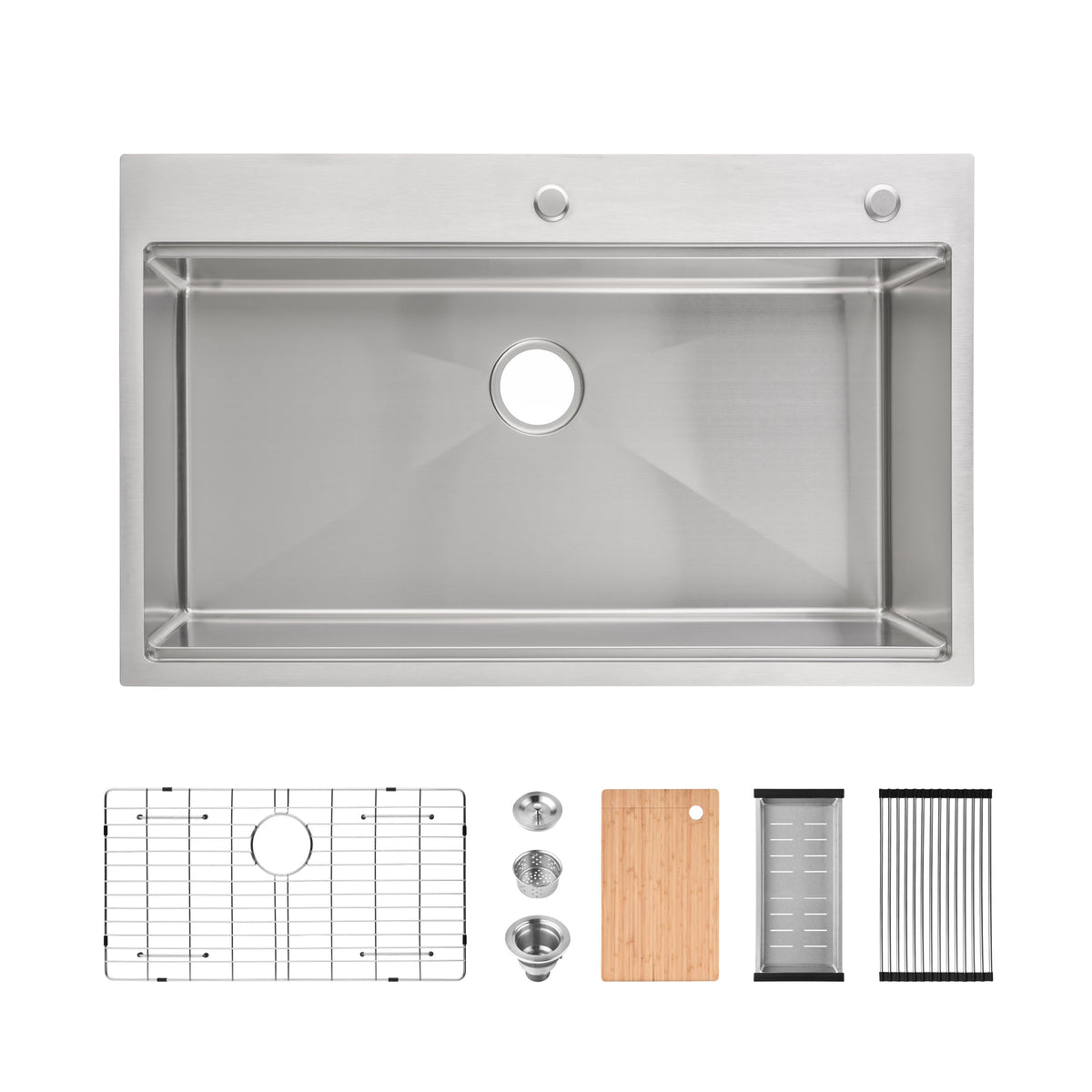 Stainless Steel Kitchen Sink with Single Bowl - Brushed