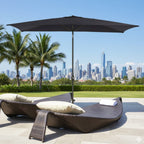 Rectangular Patio Umbrella with Crank Tilt - UV-Resistant Canopy
