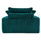 Green Comfort Bearing Stationary Sofa with 2 Pillows and 1 Backrest