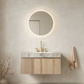36" Floating Bathroom Vanity with Sintered Stone Countertop - Light Gray