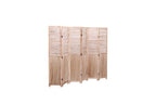 Light Brown Panel Folding Room Divider with Metal Hinges - Solid Wood