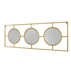 Rectangular 3-Piece Wall Mirror with Iron Frame - Gold or White