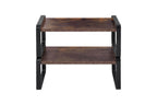 2-Tier Adjustable Storage Shelves with MDF & Metal Frame - Rustic Wood Look