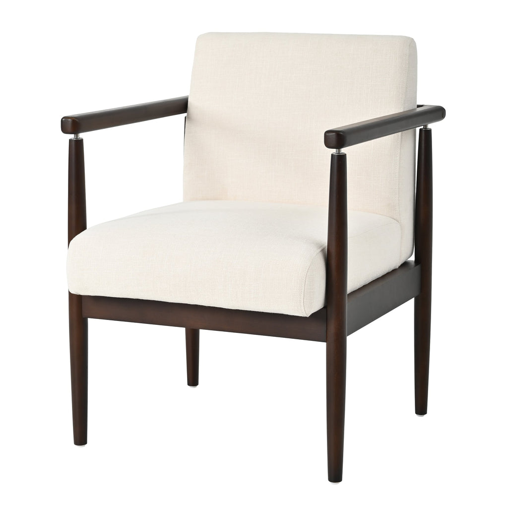 7-Piece Dining Table Set, Mid-Century Rubber Wood
